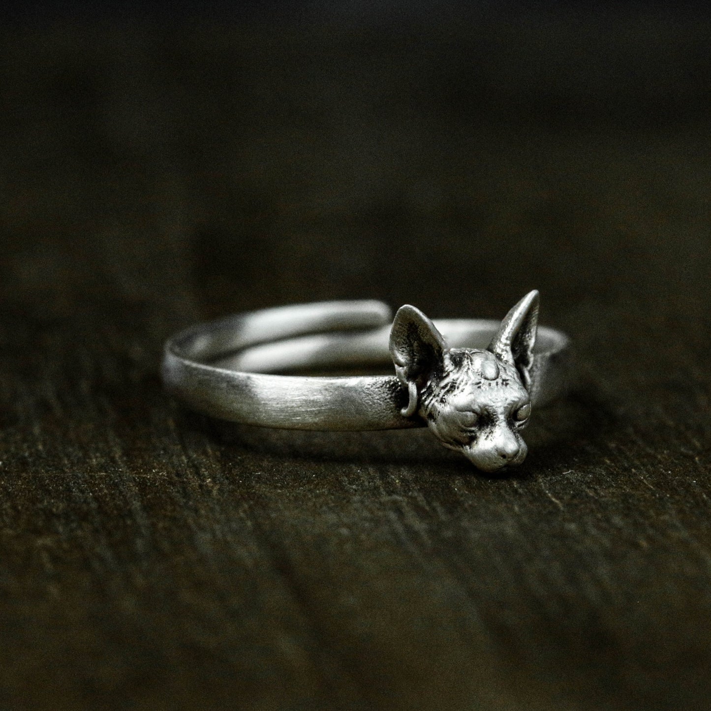 925 Sterling Silver Sphinx Cat Ring, Silver Cat Ring, Sphynx Cat Jewelry, Cat Gift, Valentine's Day Gift