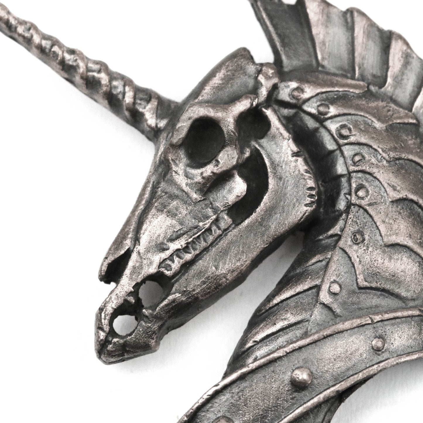 925 silver Unicorn Pendant, Skull Unicorn Necklace, Demon Unicorn Pendant, Long Horned Horse Pendant, Men's Brass Handmade Jewelry