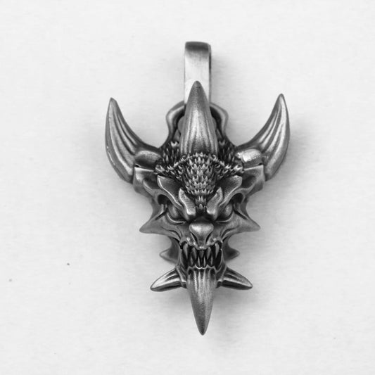 Gargoyle Bat 925 Silver Pendant Necklace, Vampire Necklace, Monster Necklace Pendant, Gift Pendant