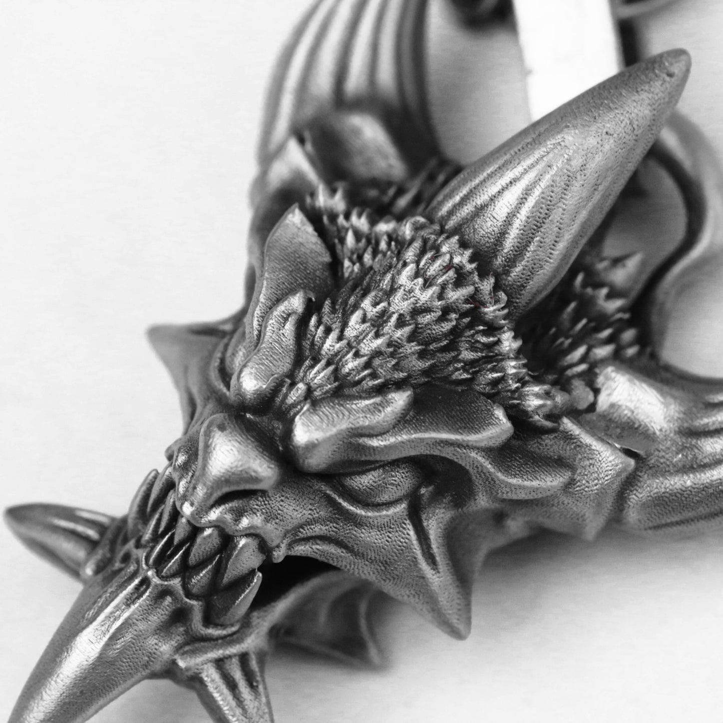 Gargoyle Bat 925 Silver Pendant Necklace, Vampire Necklace, Monster Necklace Pendant, Gift Pendant