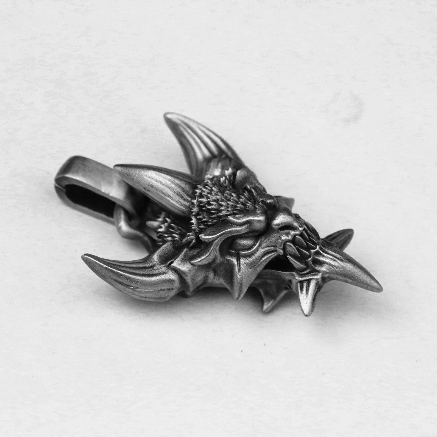 Gargoyle Bat 925 Silver Pendant Necklace, Vampire Necklace, Monster Necklace Pendant, Gift Pendant