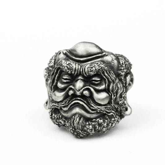 925 Silver Dharma ring, Chinese style Buddhist ring, mythological jewellery, protector jewellery