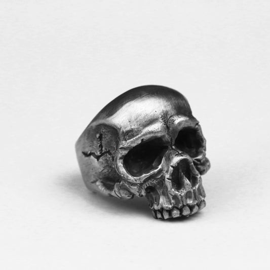 Jawless skull 925 silver ring, broken skull ring, ghost vintage gothic ring gift