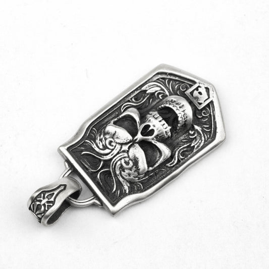 925 silver Skull Pendant, Skull Necklace, Human Skull Pendant, Men's Skull Army Brand, Brass 925 silver handmade custom jewelry