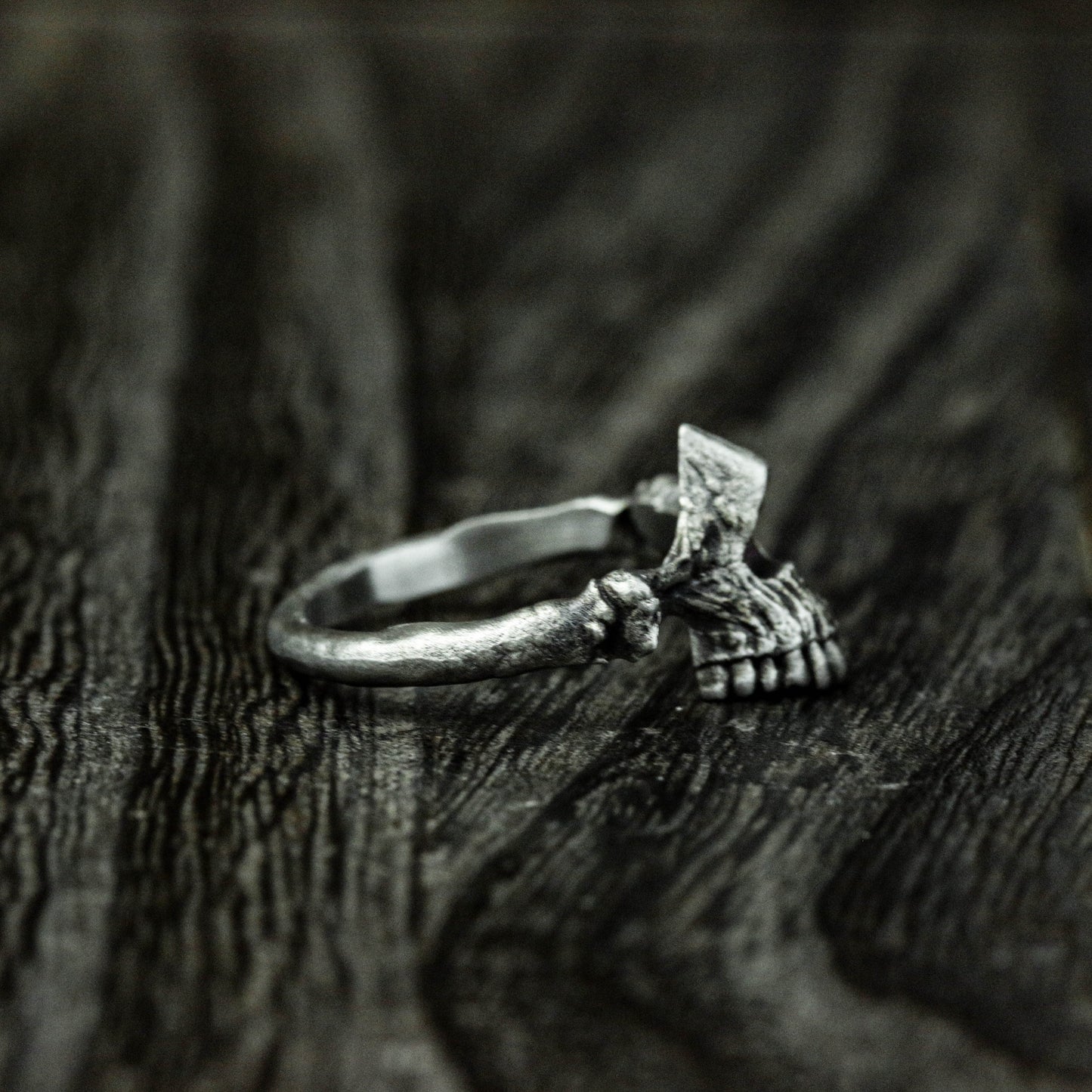 925 sterling silver skull ring,jawbone skull ring,skull small ring,gift for him - handmade