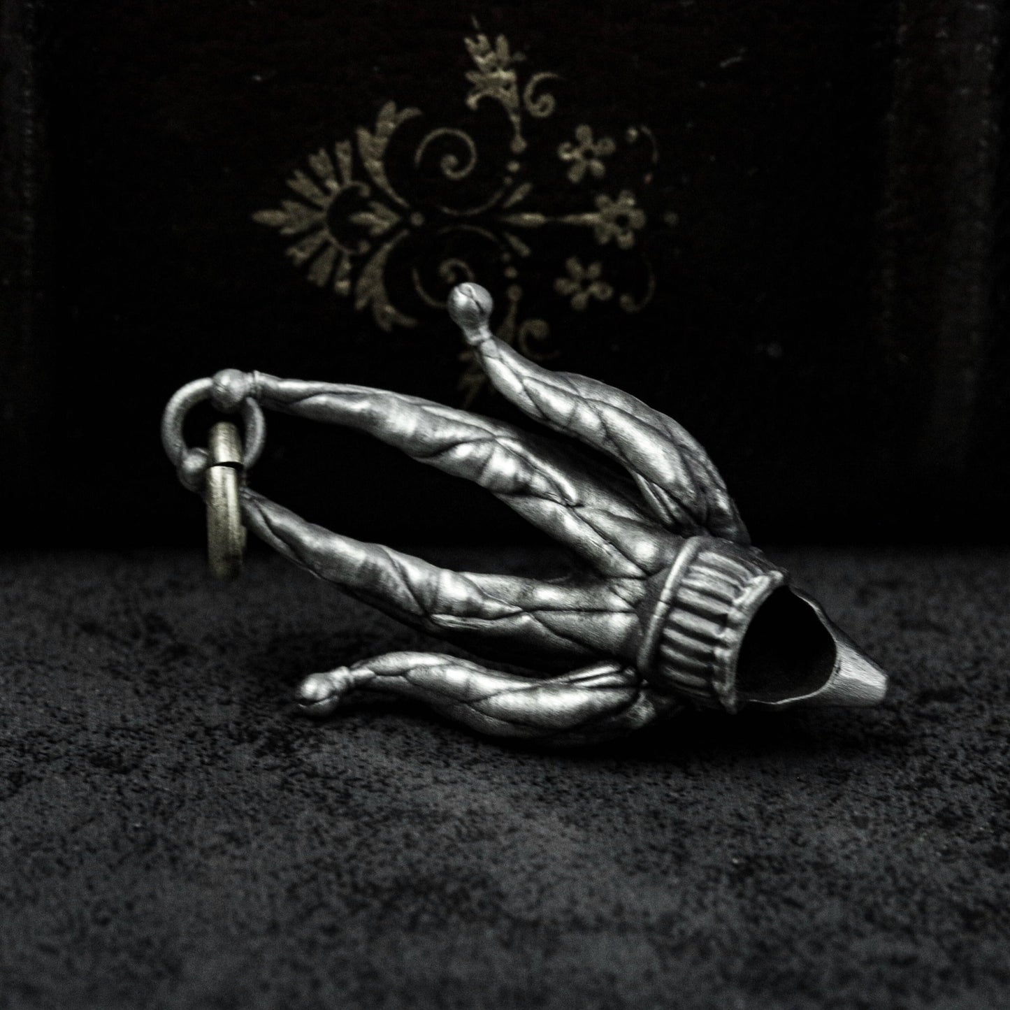 Playing Card King 925 Silver Pendant Necklace, Gambling Lucky Pendant, Skull Clown King Silver Necklace Gift