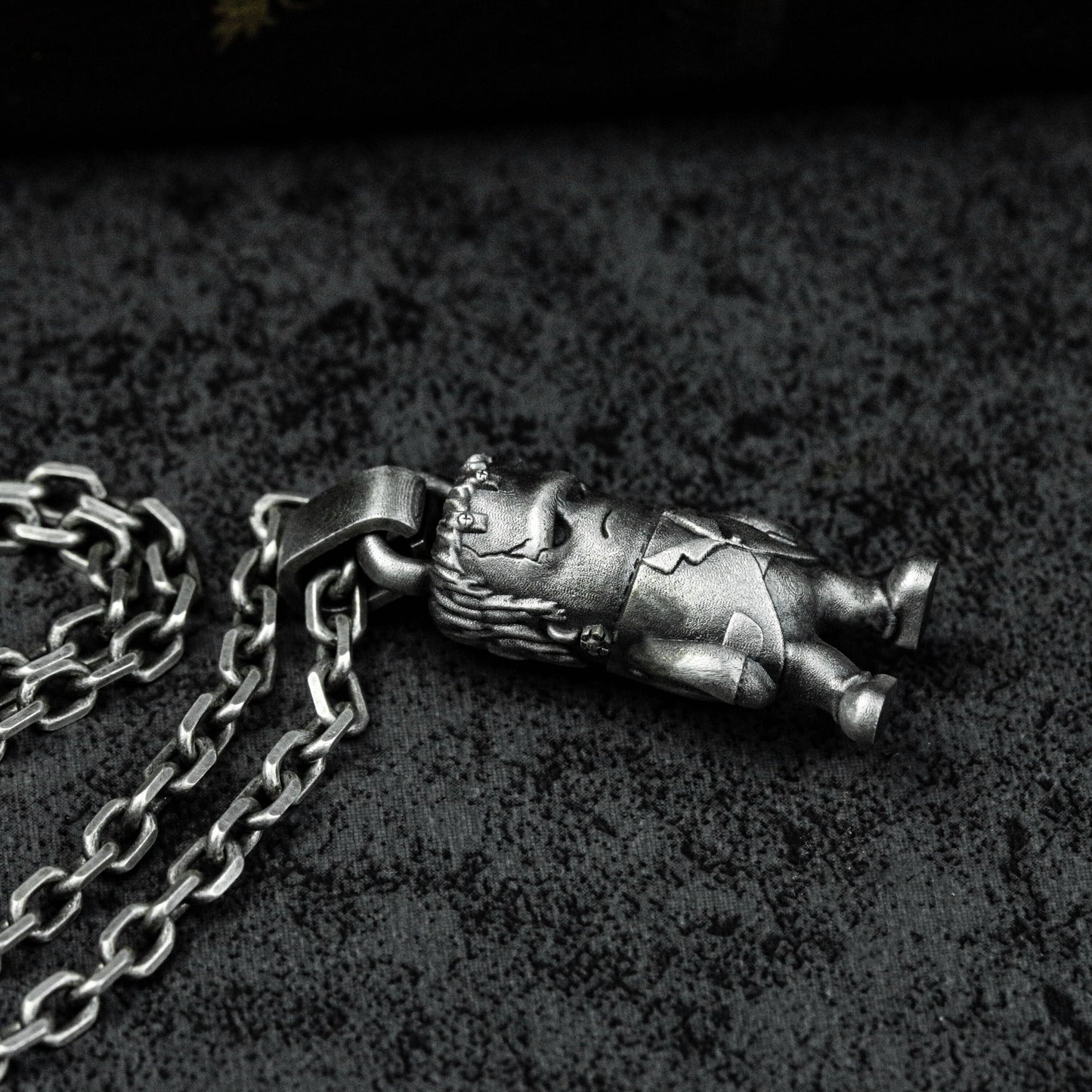 Q-Style Sci-Fi Character Pendant - Artisan Silver Custom Gift Necklace
