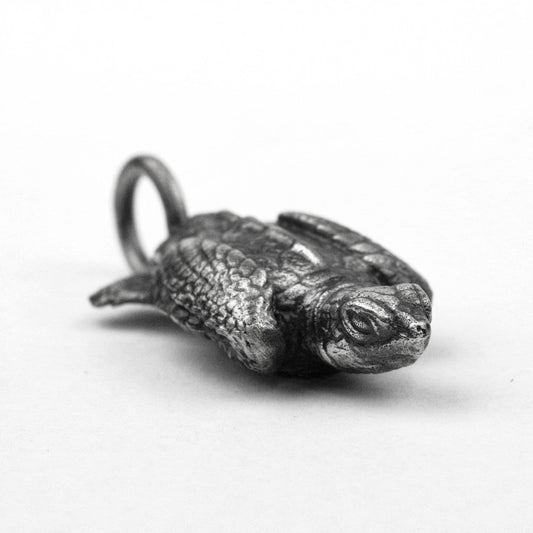 925 silver Sea turtle pendant, turtle necklace, marine life beach handmade jewelry