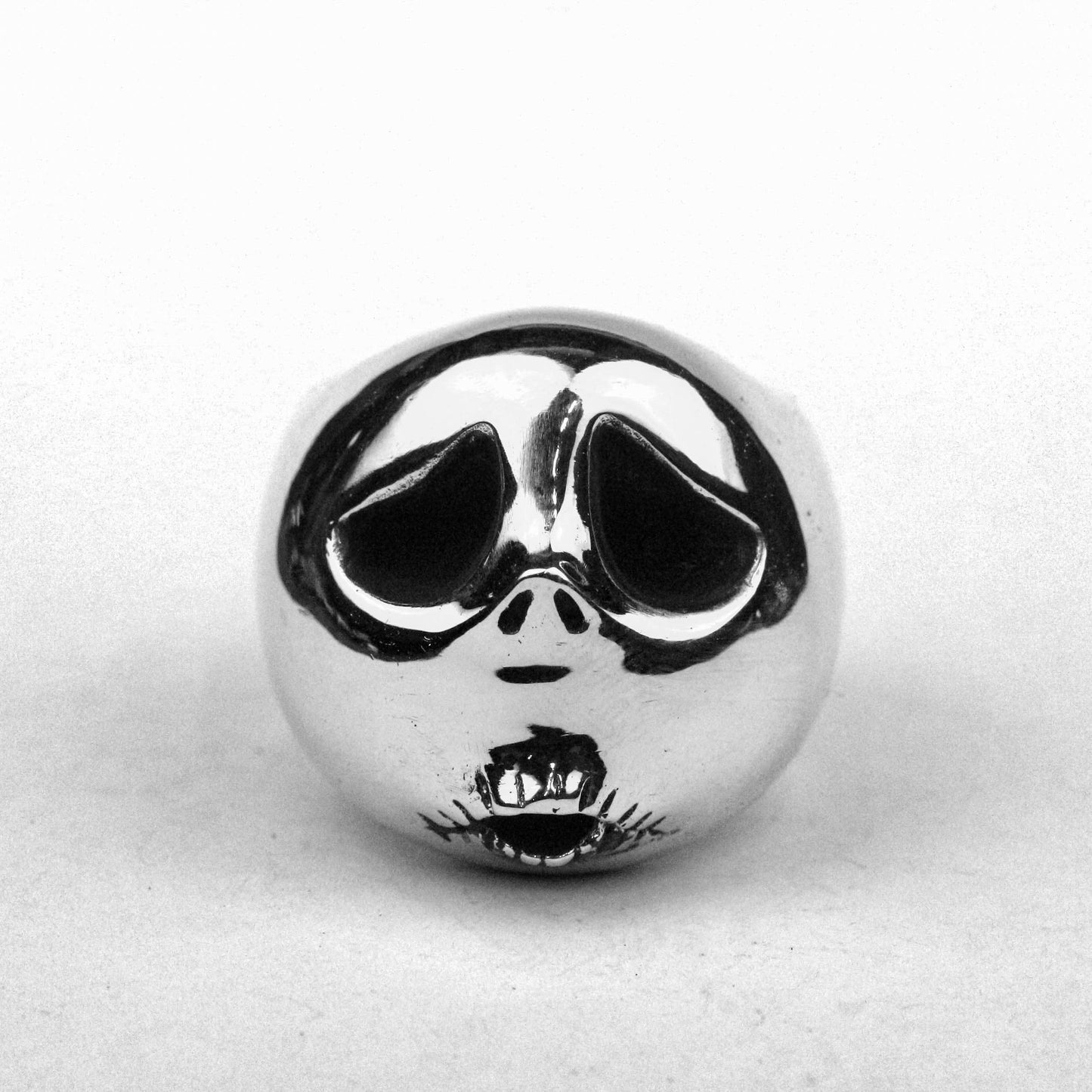 925 Silver Pumpkin Head Skull-Bone Gentleman Stackable Statement Ring Fantasy Jewelry
