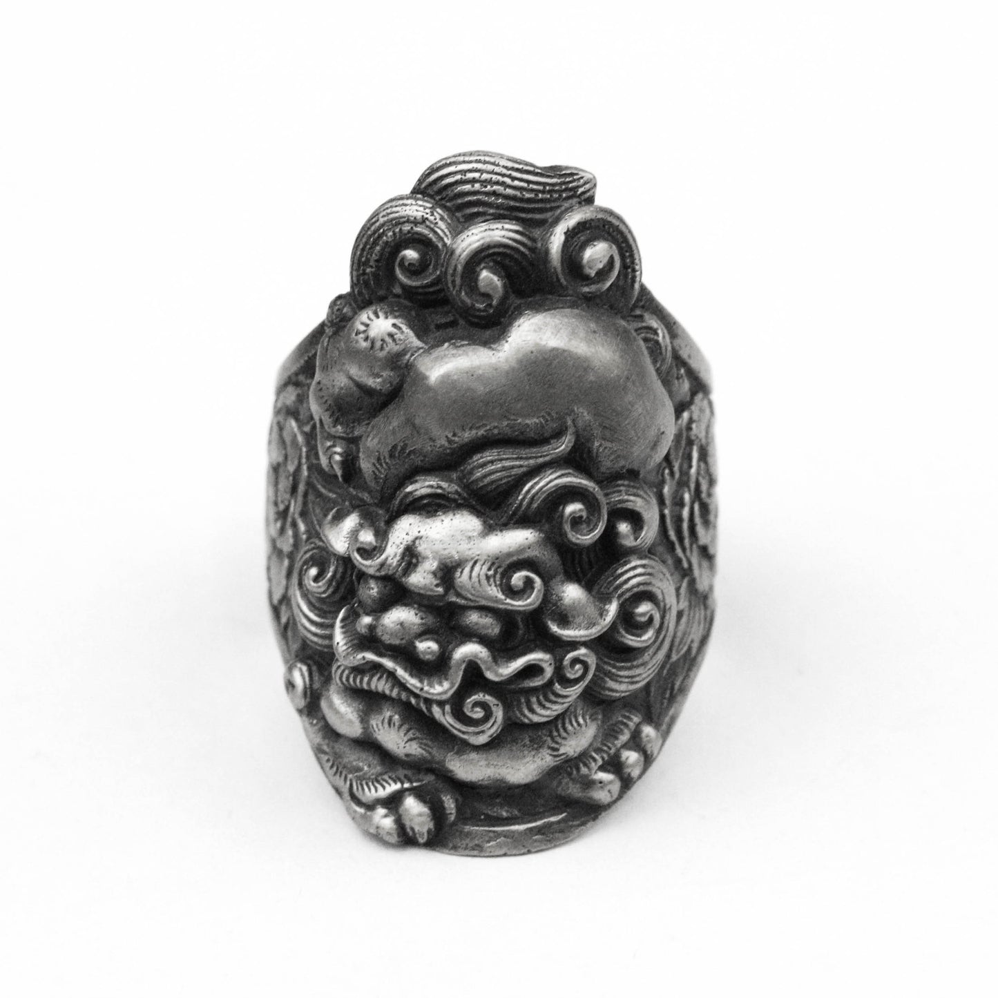 925 silver holy lion ring,traditional lion vintage totem ring, patron saint beast ring,Lion King fights for Hegemony Courage Ring