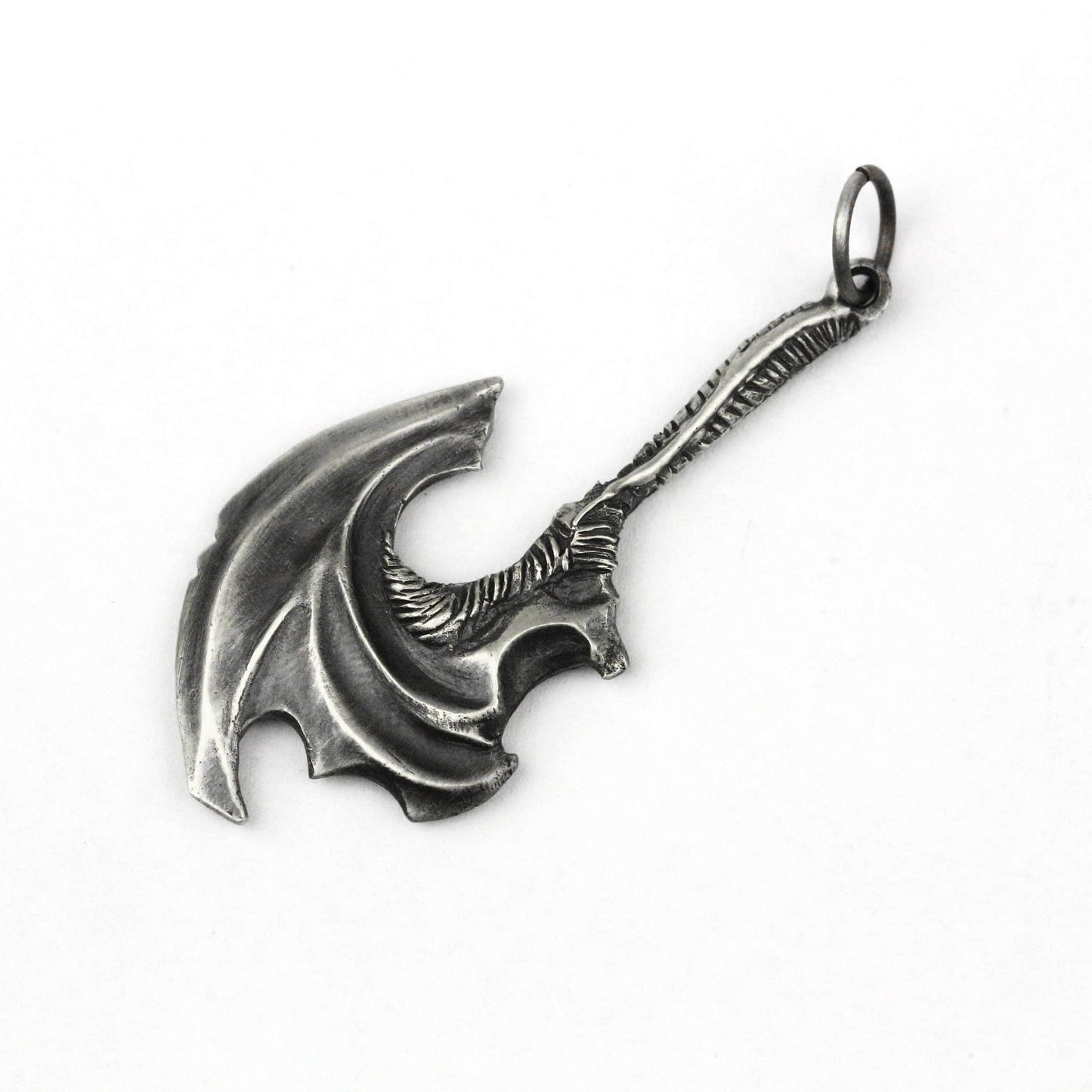 925 silver Viking axe pendant, Handcrafted Scandinavian War Axe Silver Neckalce, Ancient Viking Battle Axe Pendant, Silver Viking Dragon Axe