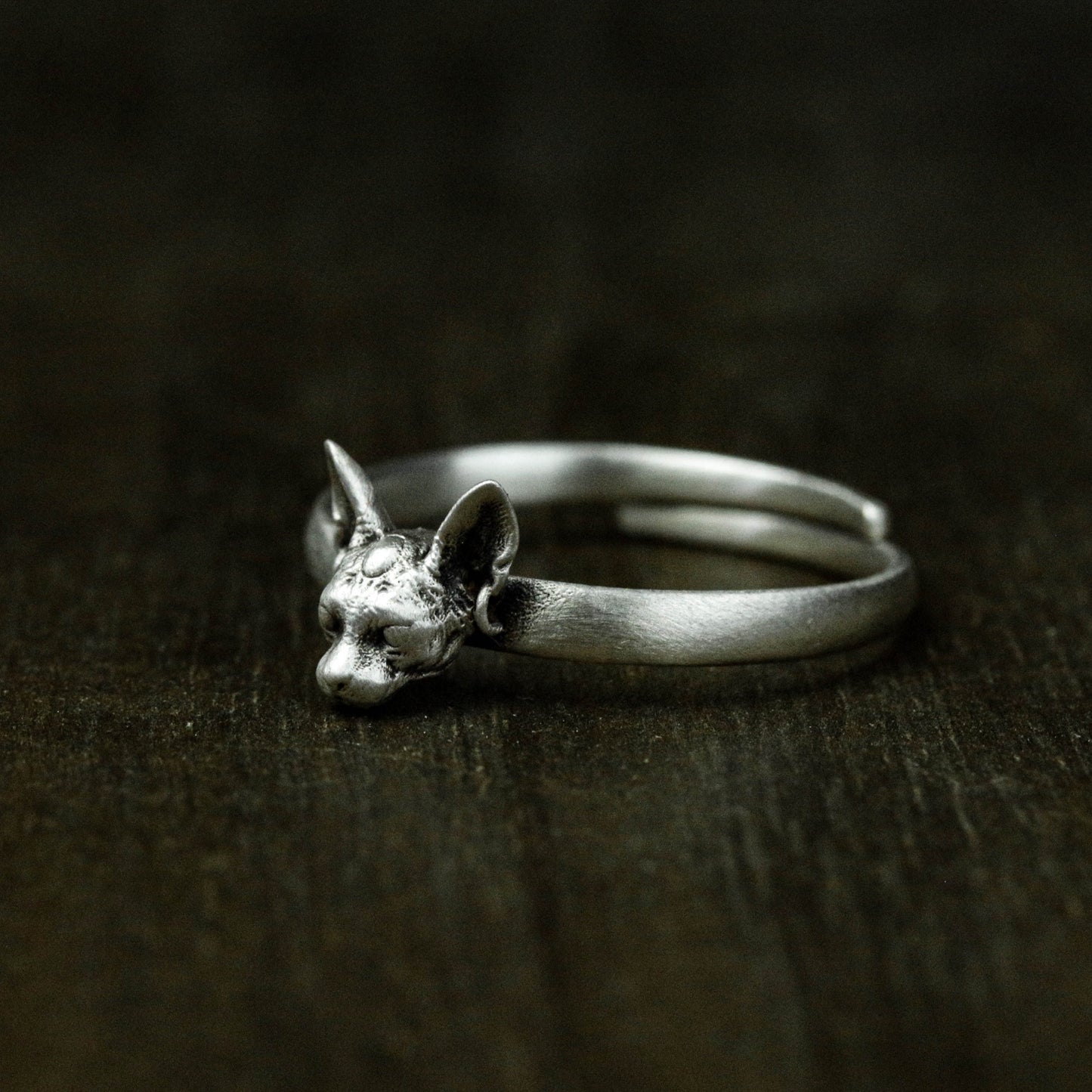 925 Sterling Silver Sphinx Cat Ring, Silver Cat Ring, Sphynx Cat Jewelry, Cat Gift, Valentine's Day Gift