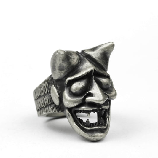 Oni ring, Hannya ring, Noh Prajna ring, Japanese demon ring, demon skull ring, Hannya mask ring, brass handmade jewelry
