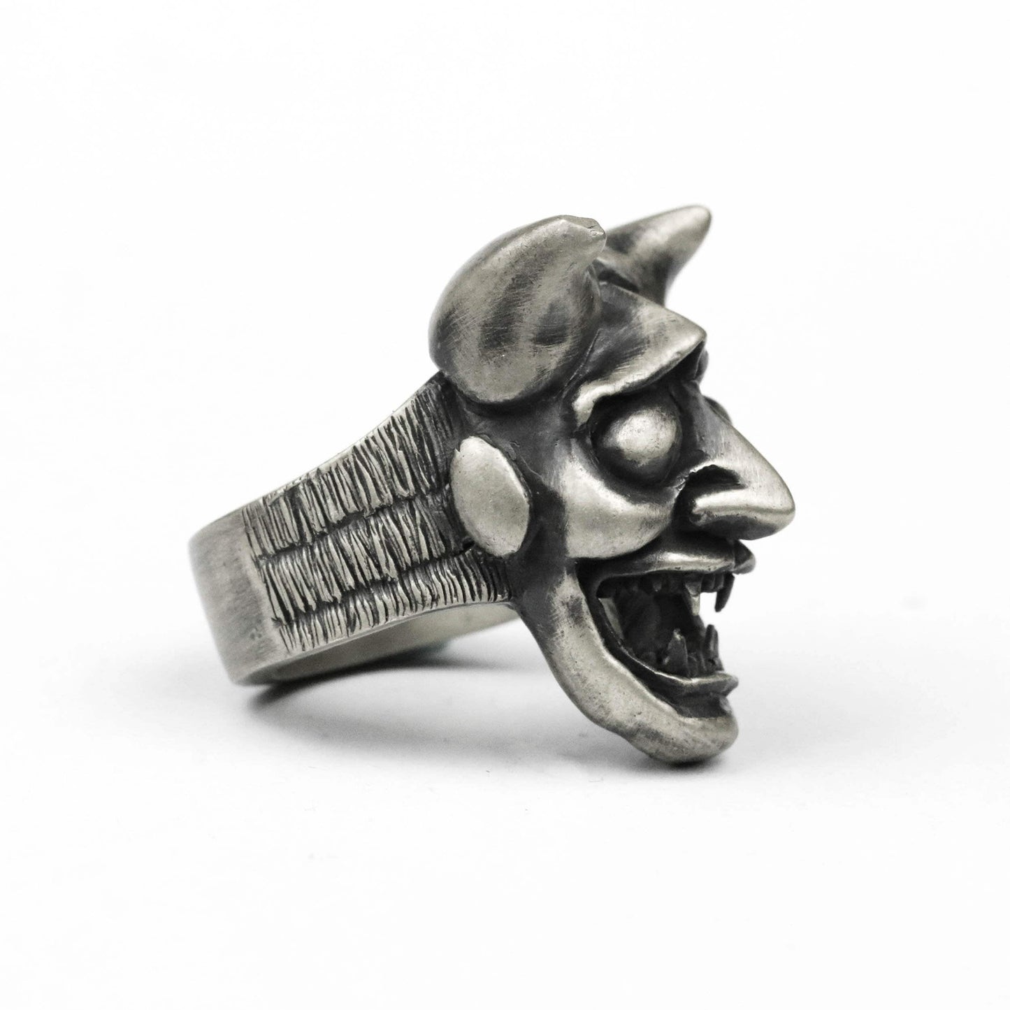 Oni ring, Hannya ring, Noh Prajna ring, Japanese demon ring, demon skull ring, Hannya mask ring, brass handmade jewelry