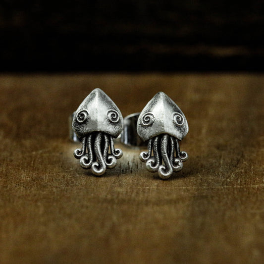 925 sterling silver Cthulhu earrings, tentacle earrings, sea animals, octopus earrings - Handmade
