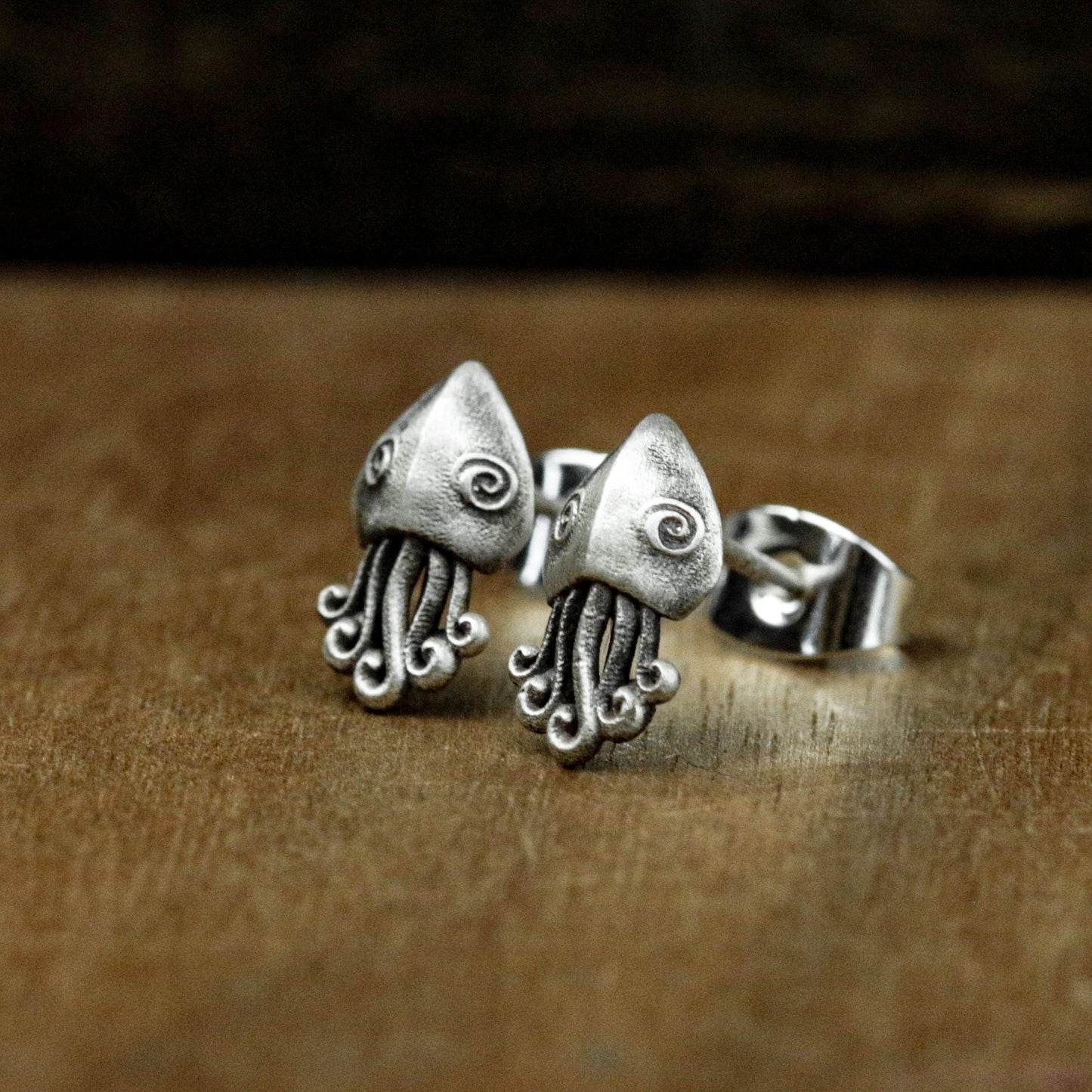 925 sterling silver Cthulhu earrings, tentacle earrings, sea animals, octopus earrings - Handmade
