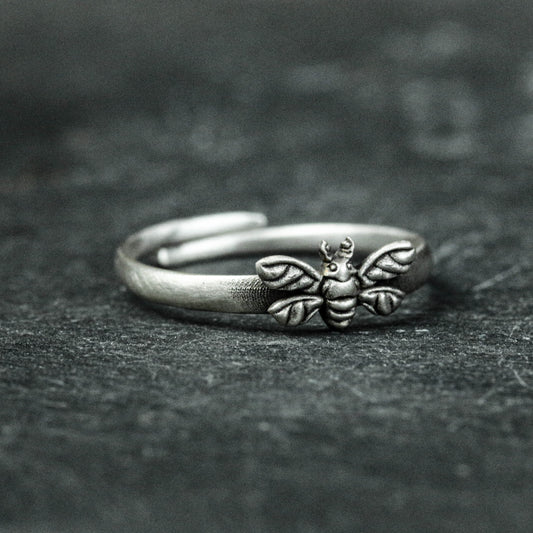 925 sterling silver bee rings, small bee rings, minimalism, honey handmade rings - Handmade
