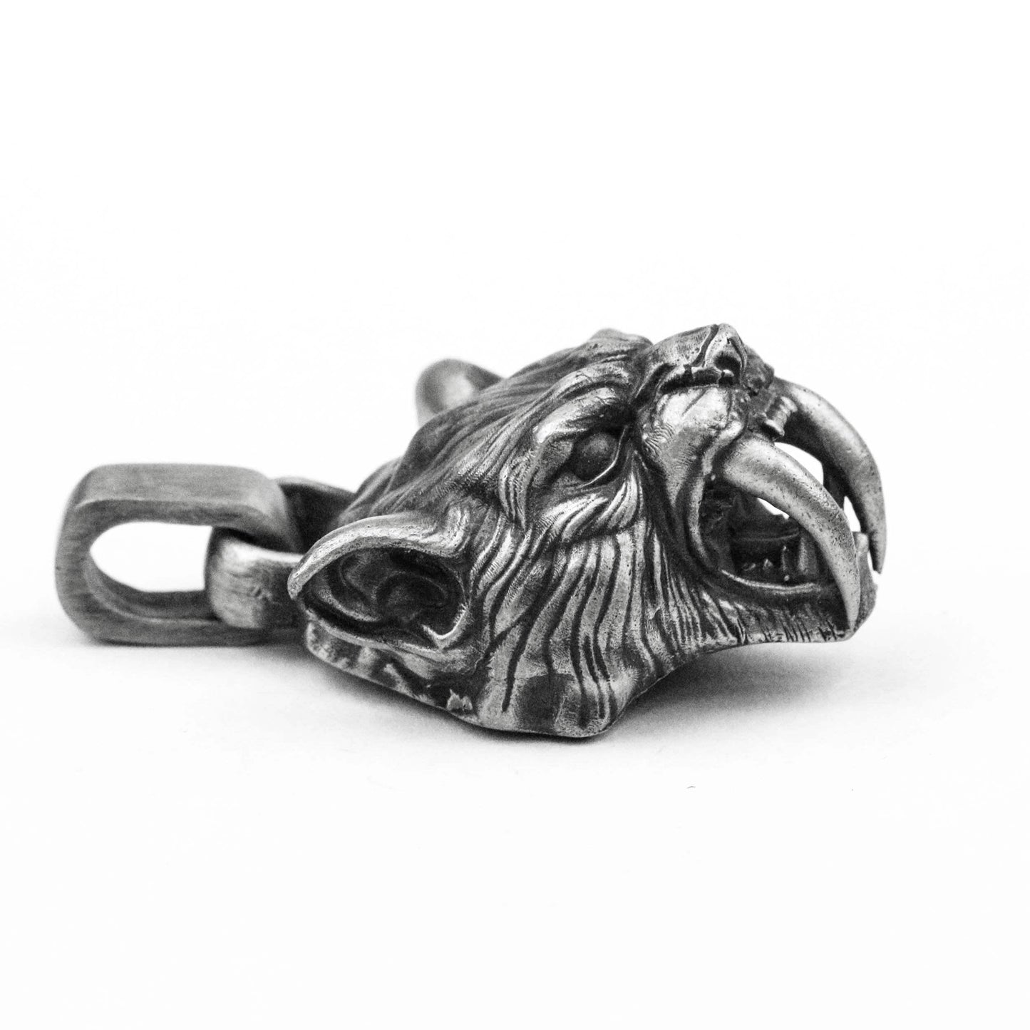 925 silver tiger pendant Saber-tooth tiger pendant,Tiger Head Men Necklace, Angry Tiger Wild Tiger Men's Angry Tiger säbelzahntiger