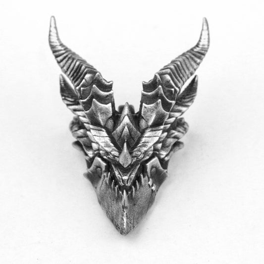 Dragon Commander Pendant - Solid Brass Handmade Fantasy Creature Necklace