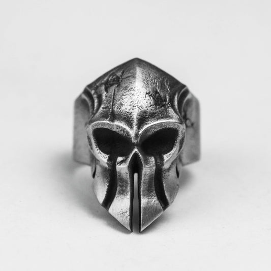 925 silver Spartan Ring Spartan Helmet Men's Ring Steel Helmet Ring Jewelry Brass craftsmen make jewelry