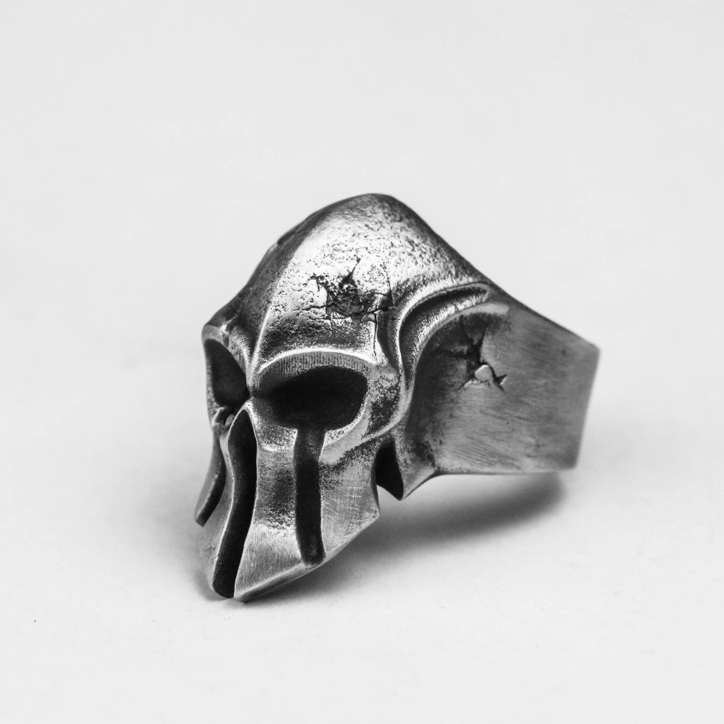925 silver Spartan Ring Spartan Helmet Men's Ring Steel Helmet Ring Jewelry Brass craftsmen make jewelry