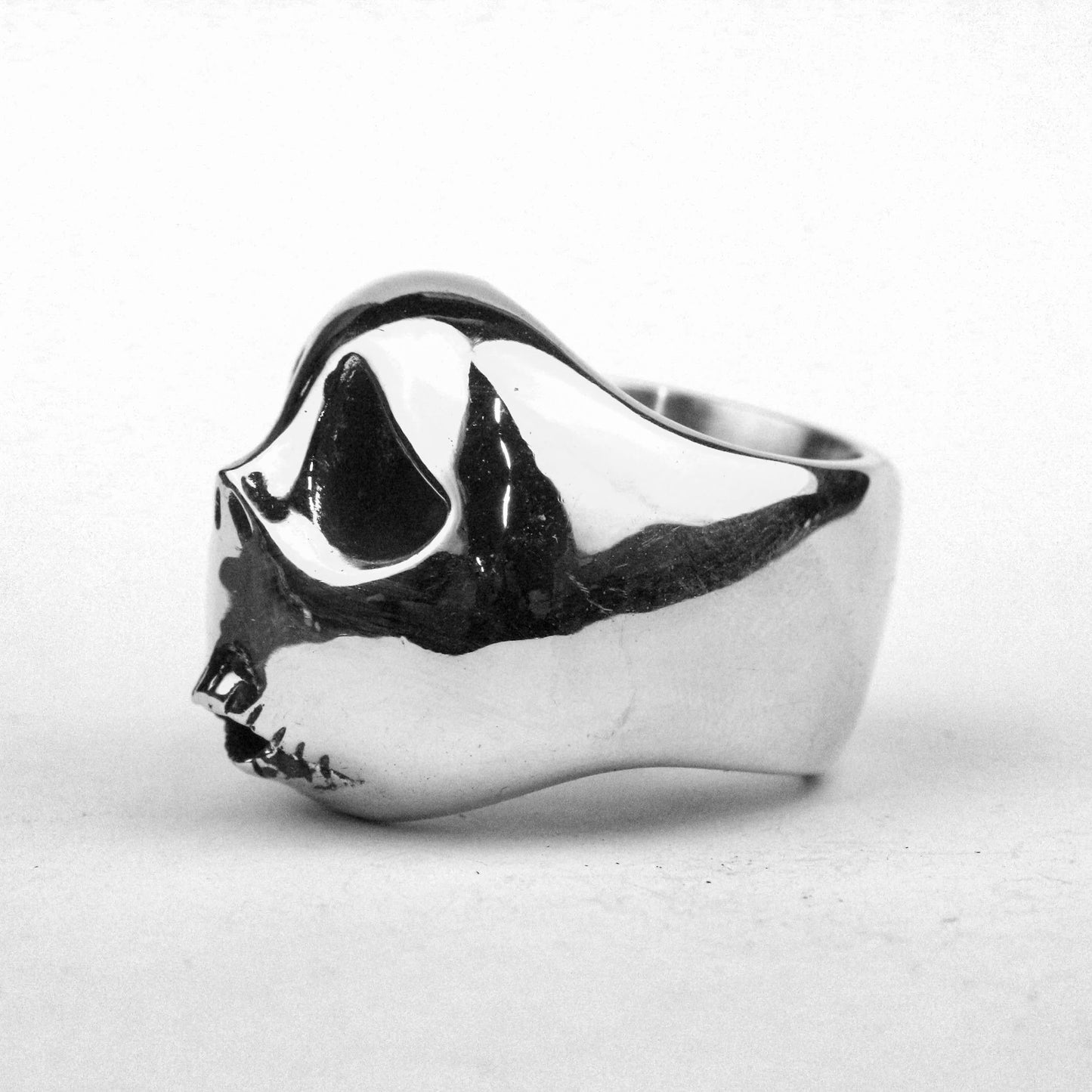 925 Silver Pumpkin Head Skull-Bone Gentleman Stackable Statement Ring Fantasy Jewelry