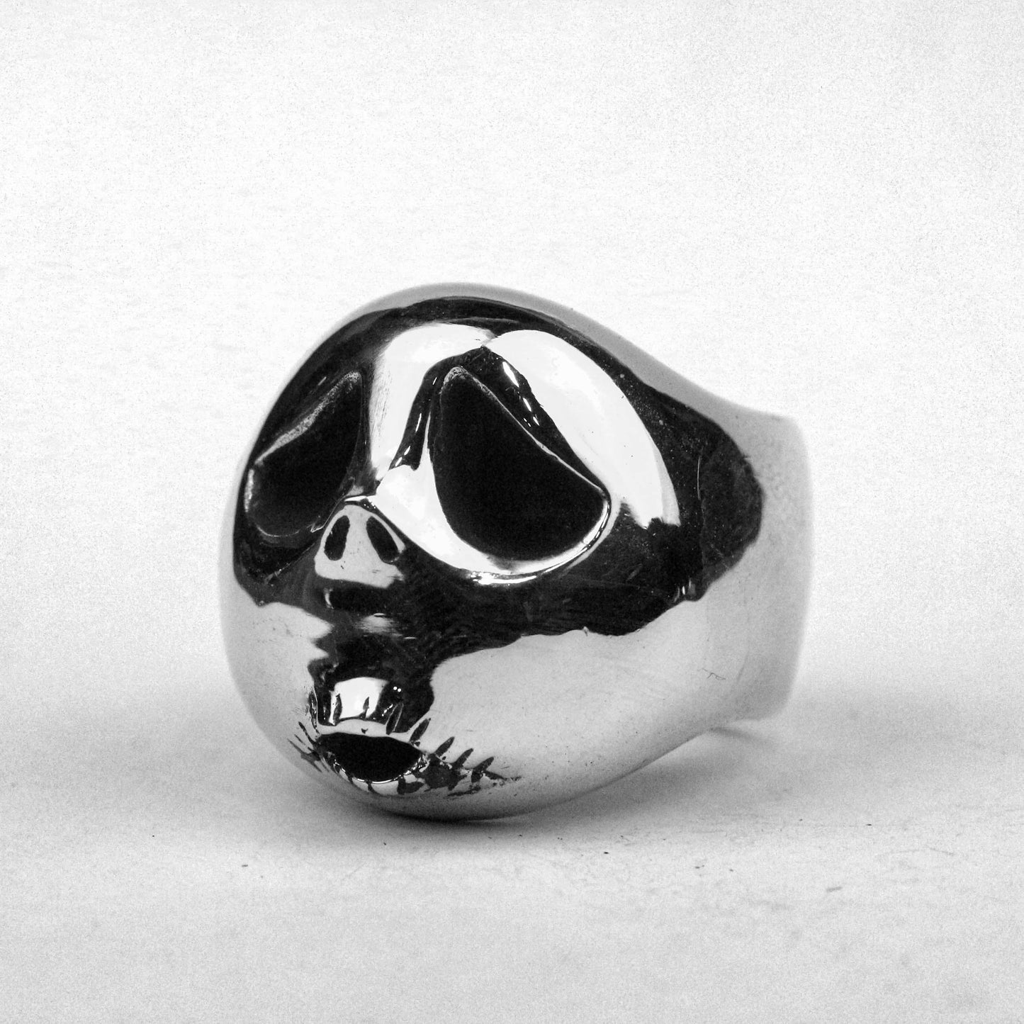 925 Silver Pumpkin Head Skull-Bone Gentleman Stackable Statement Ring Fantasy Jewelry
