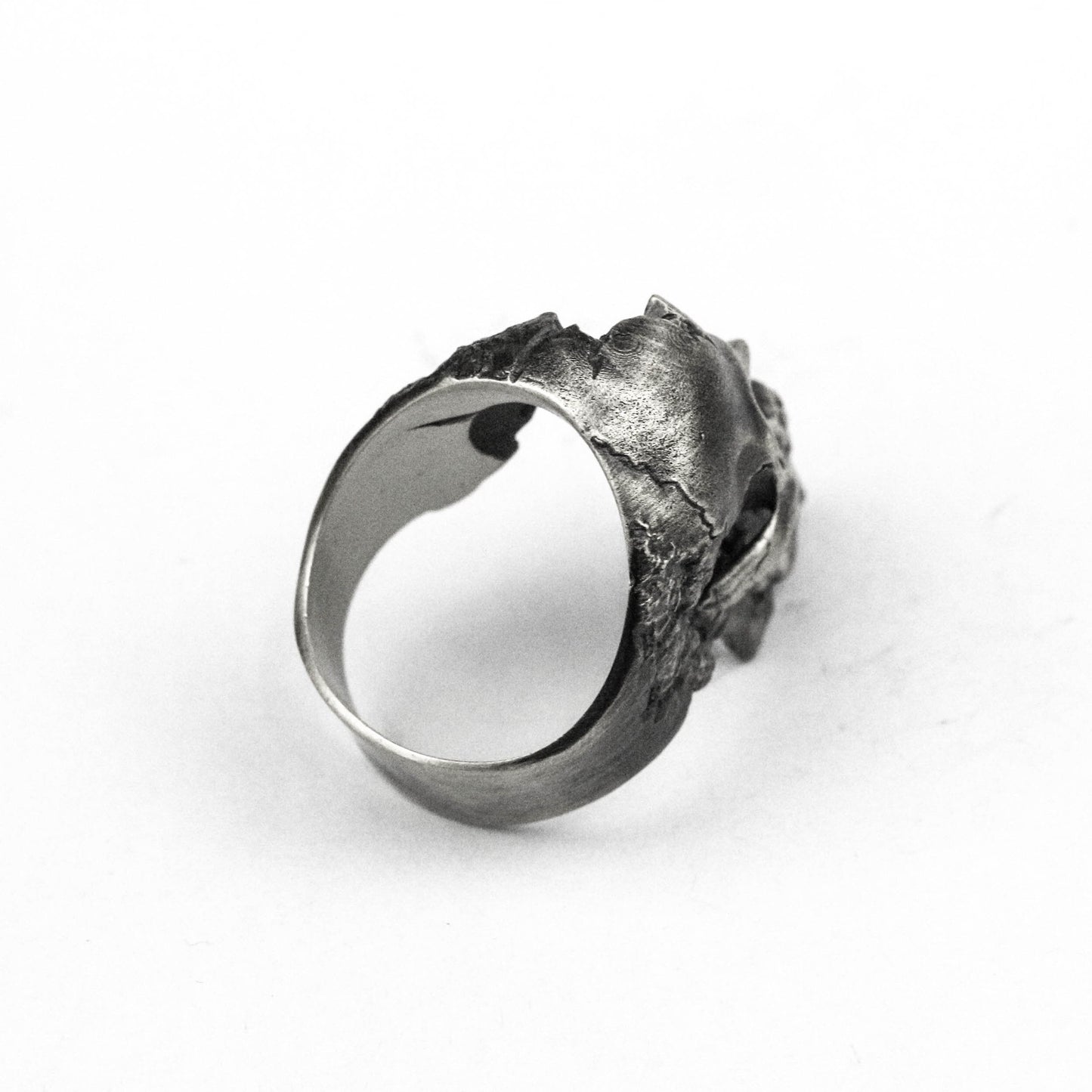 skull ring Half-faced Skull ring Battle Damaged Skeleton ring vintage Brass 925 silver handmade custom jewelry