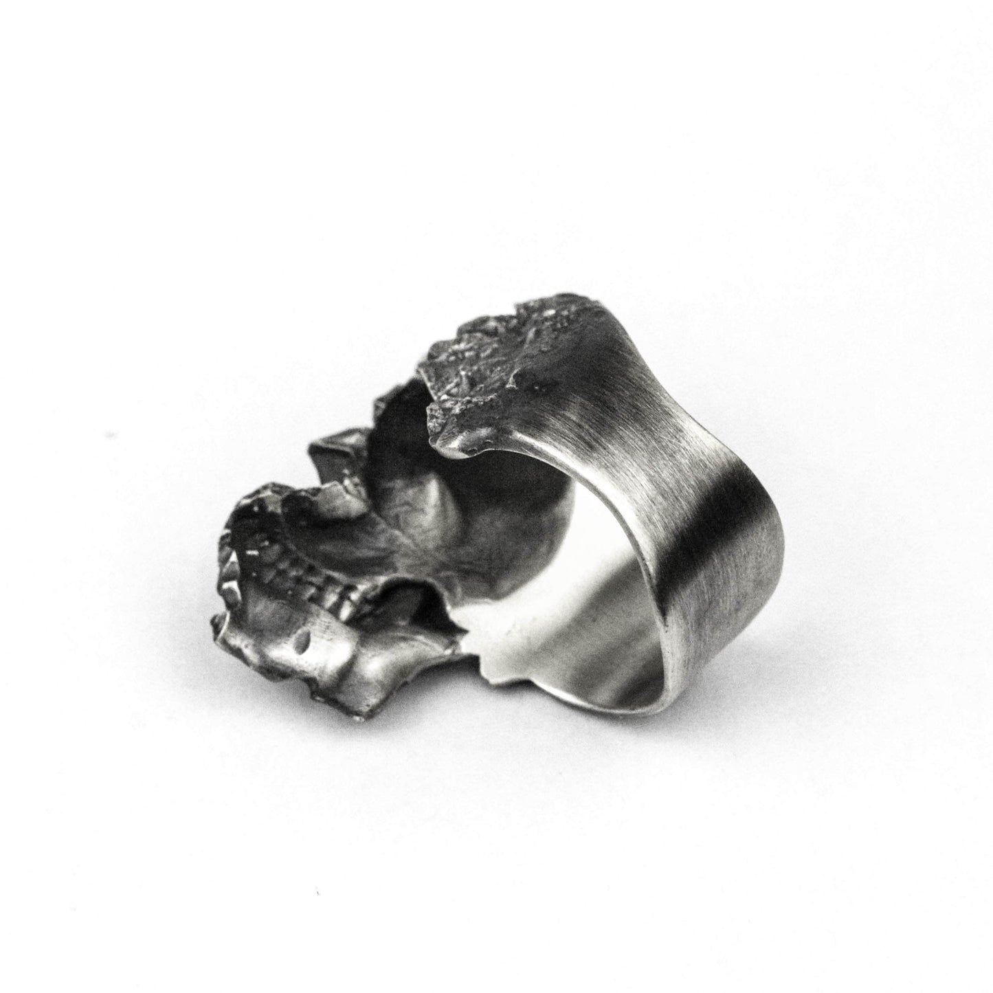 skull ring Half-faced Skull ring Battle Damaged Skeleton ring vintage Brass 925 silver handmade custom jewelry