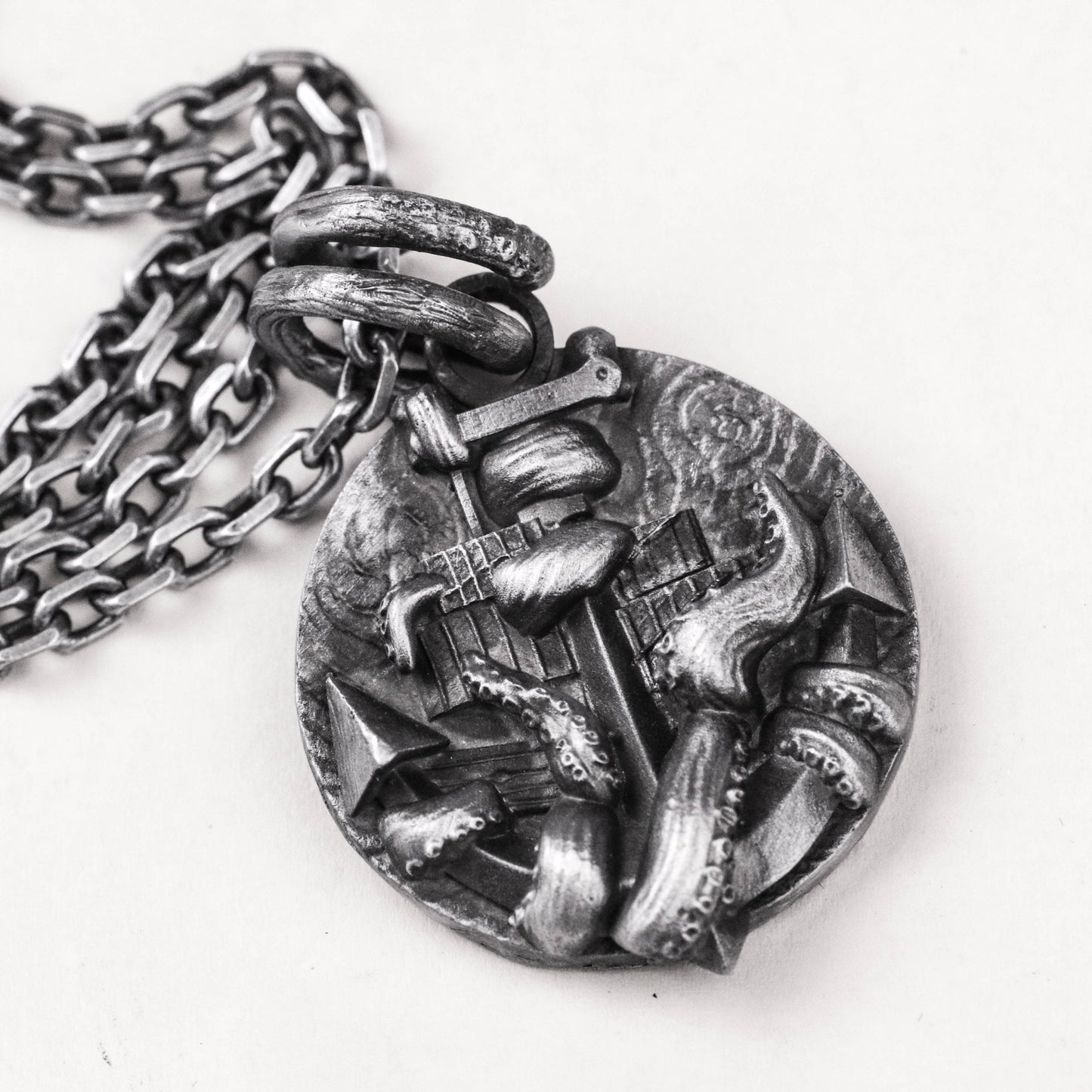 925 Silver Cthulhu Pendant Octopus Tentacle Necklace Retro Brass Craftsman Making Jewelry
