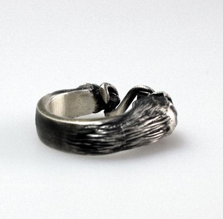 Gothic Rings - Men's Fashion Rings - Double Headed Skull Silver Rings - Bite Rope Skull Rings - Open Rings - Girls Jewelry