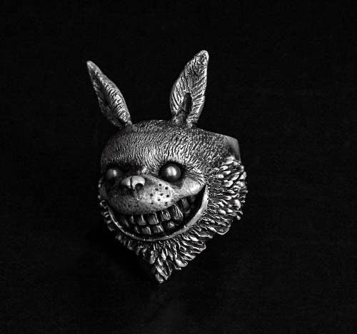 Vintage Sterling Silver Cat Ring - Long Ear Cat Ring - Brass Cat Head - Silver Ring - Lucky Cat Jewelry - Handmade Silver Jewelry