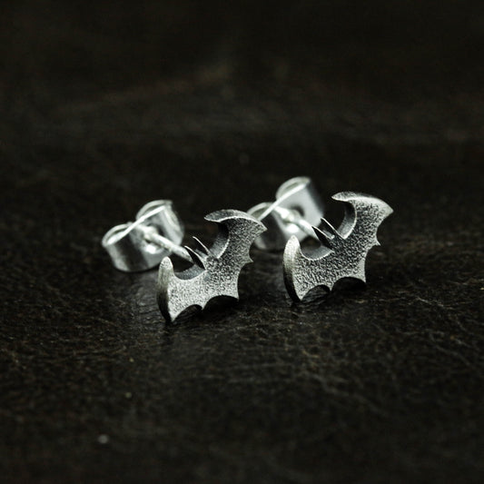 Bat gargoyle earrings, bat silver earrings, abstract bat earrings, personalized silver jewelry, gift for best man - handmade