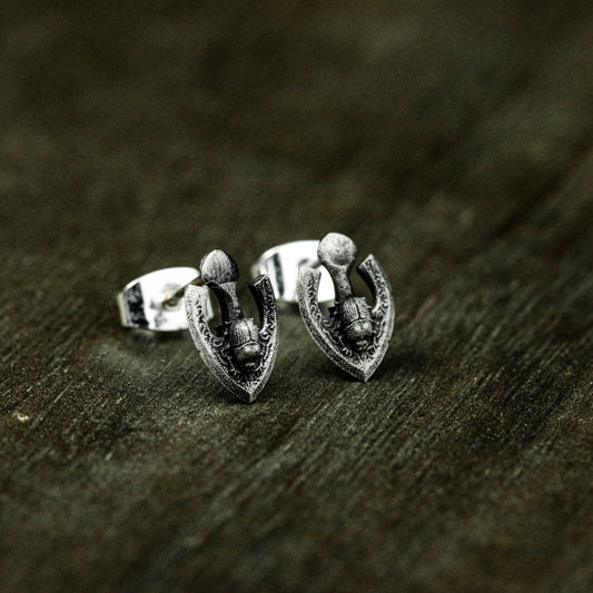 Anubis earrings, 925 sterling silver earrings, beetle earrings, arrowhead earrings, Anubis jewelry - handmade