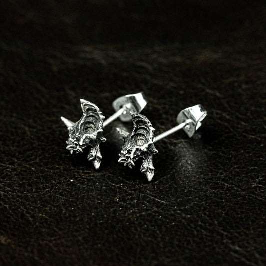 Bat gargoyle earrings, bat silver earrings, bat jewelry, personalized silver jewelry, gift for best man - handmade