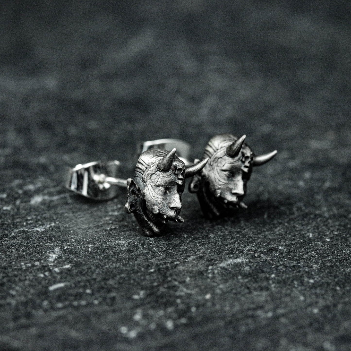 Witch earrings, female face earrings, face earrings, skull earrings, gifts for him - handmade.