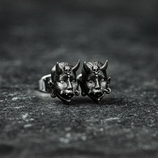 Witch earrings, female face earrings, face earrings, skull earrings, gifts for him - handmade.