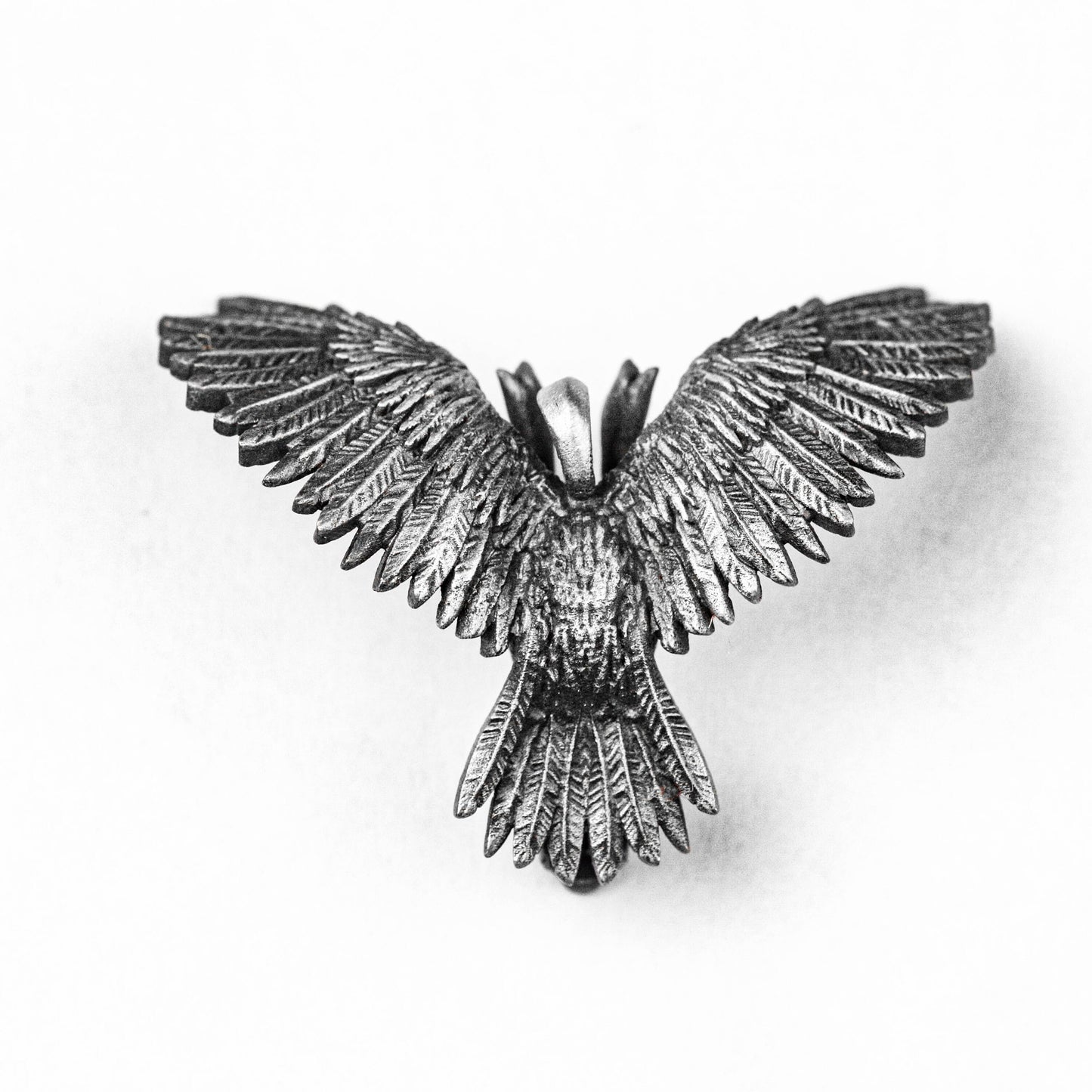 Gothic Owl Skull Pendant Necklace - Hand-Forged Winged Creature Jewelry for Fantasy Enthusiasts