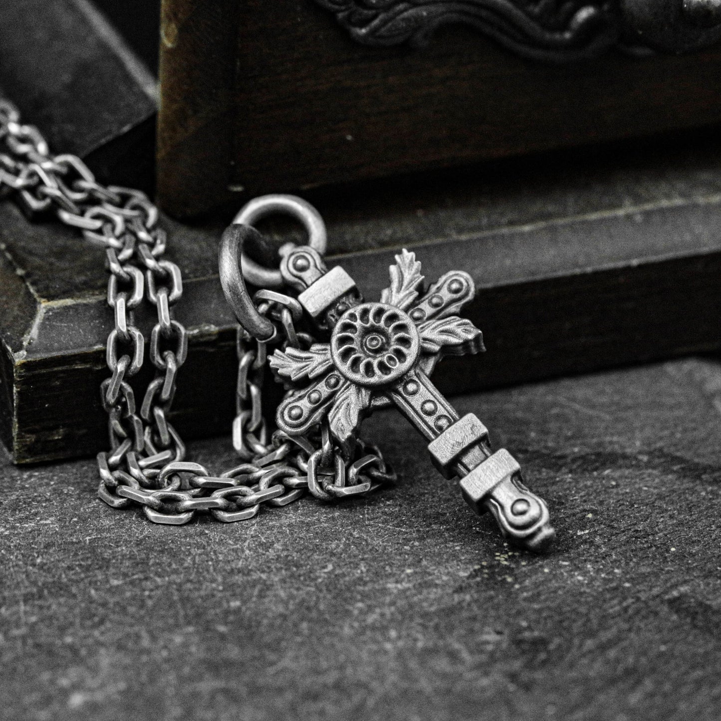 Sterling Silver Women's Silver Jewelry Konoha Cross of Life Pendant Necklace Sterling Silver Cross Women's Necklace Modern Cross Necklace.
