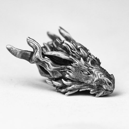 Medieval-Inspired 925 Silver Horned Dragon Pendant Necklace - Mythical Creature Jewelry
