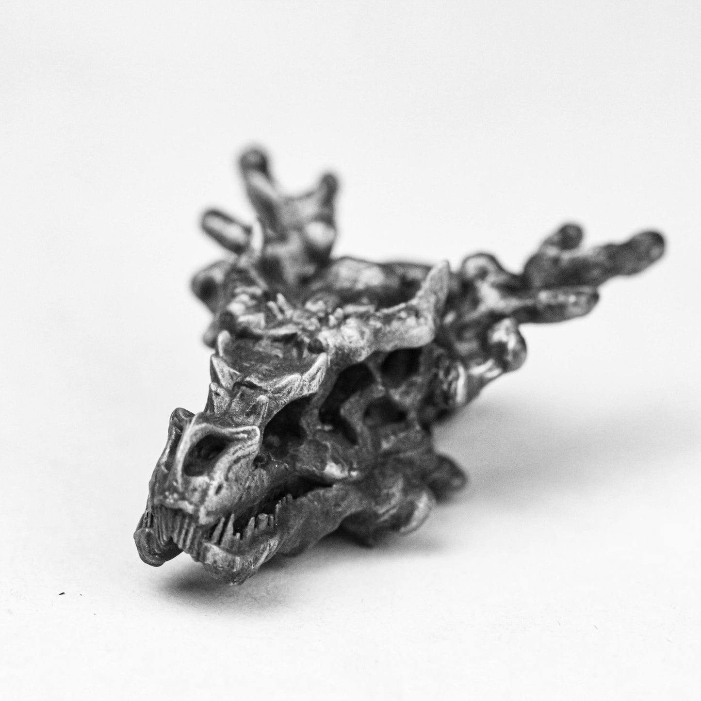 Artisan-Crafted 925 Silver Flame Dragon Necklace - Epic Series Style Men's Statement Jewelry