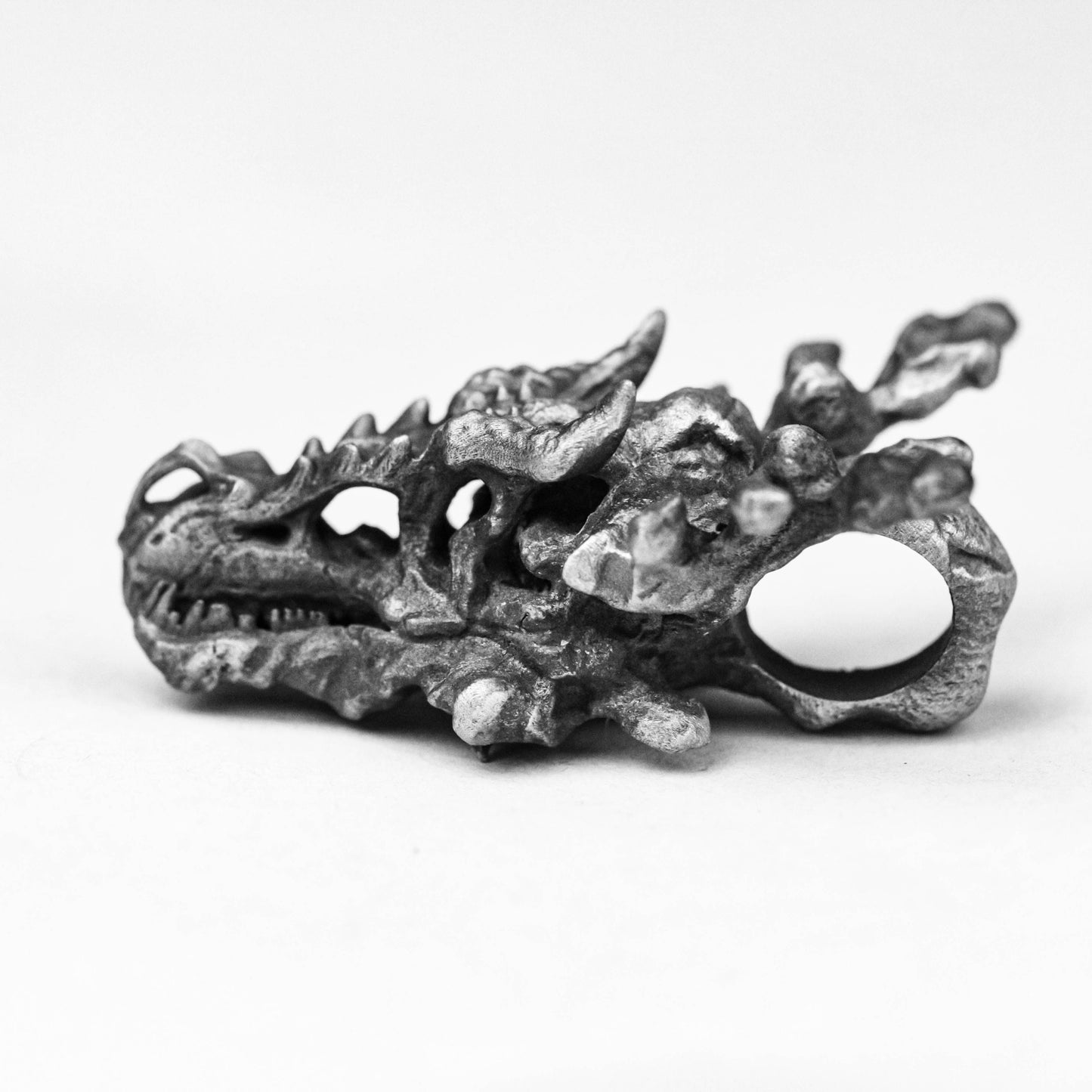 Artisan-Crafted 925 Silver Flame Dragon Necklace - Epic Series Style Men's Statement Jewelry