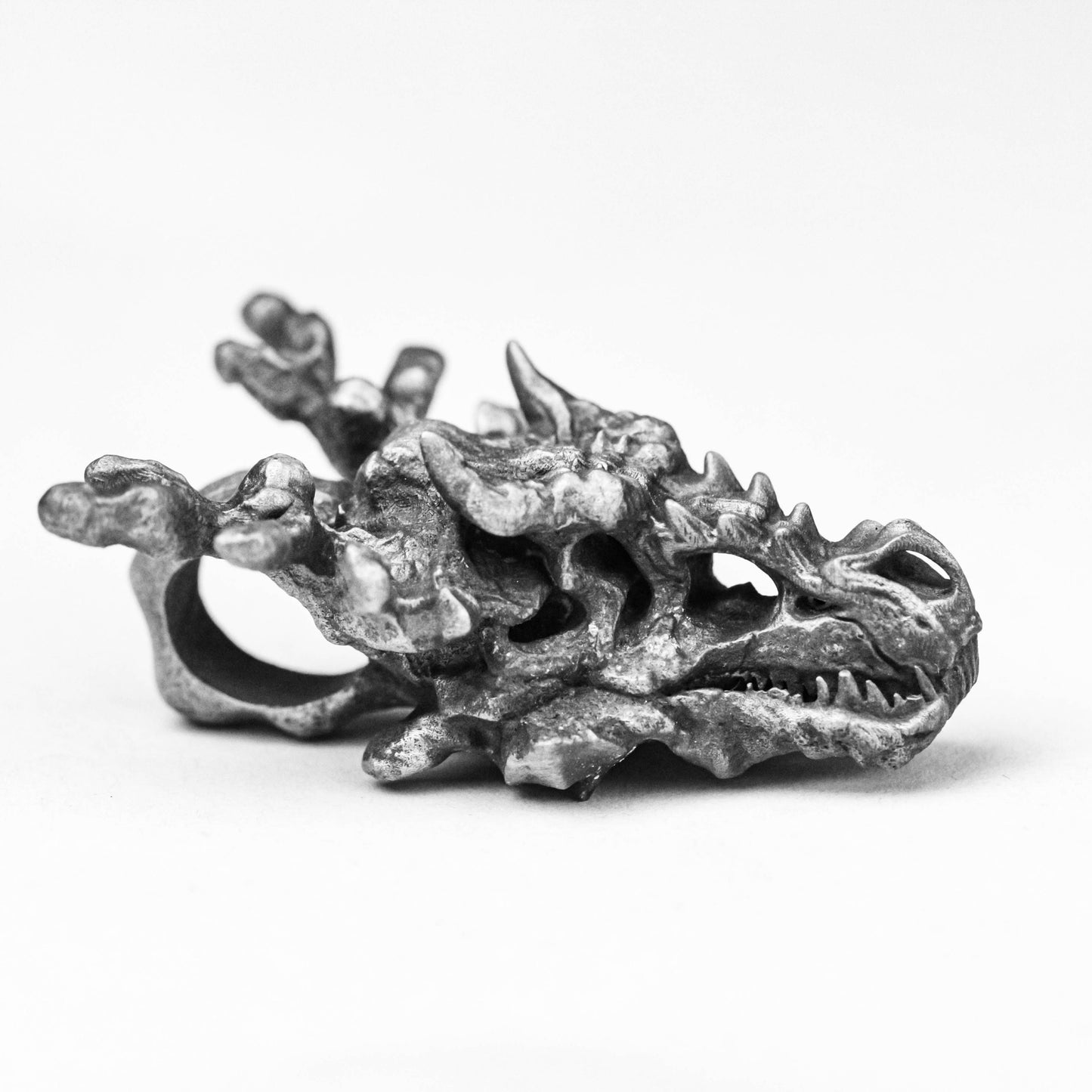 Artisan-Crafted 925 Silver Flame Dragon Necklace - Epic Series Style Men's Statement Jewelry
