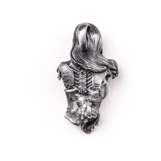 925 silver mechanical female body pendant, cyberpunk jewelry, mechanical girl pendant nude female pendant war damage female body pendant.