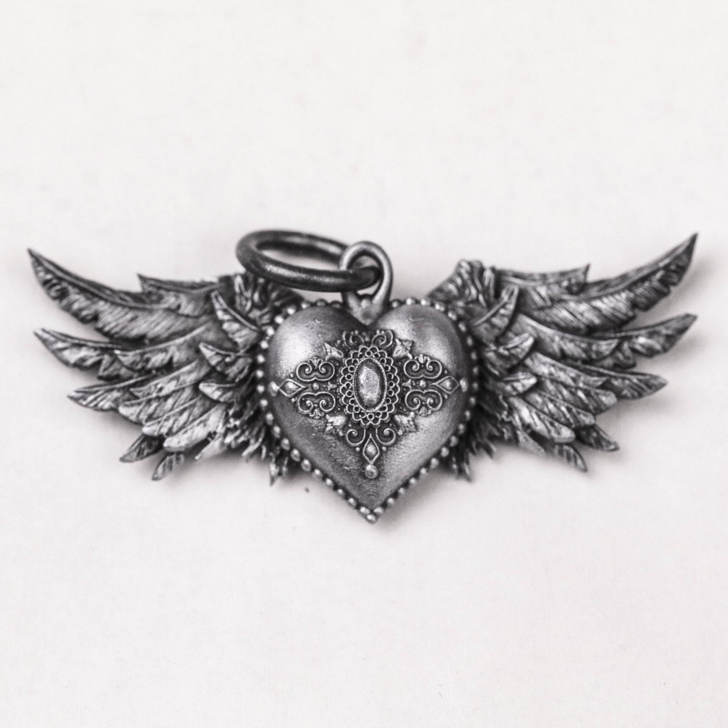 925 Silver Angel Wings Necklace Pendant, Heart Wings Pendant,Angel Wings Pendant Charms,Angel Wings Antique Silver Charms,Wing Heart charm