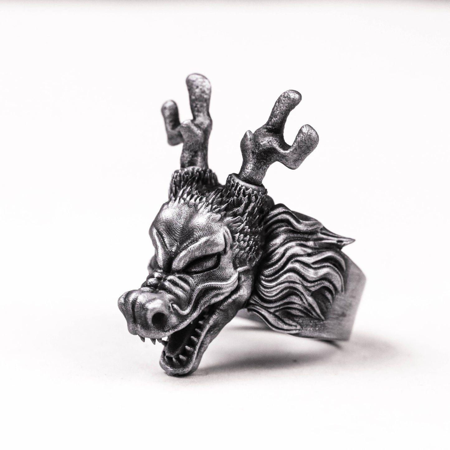 925 silver Dragon Head Ring Divine animal unicorn ring, dragon's son handmade silver ring, silver animal dragon tribe ring gift.