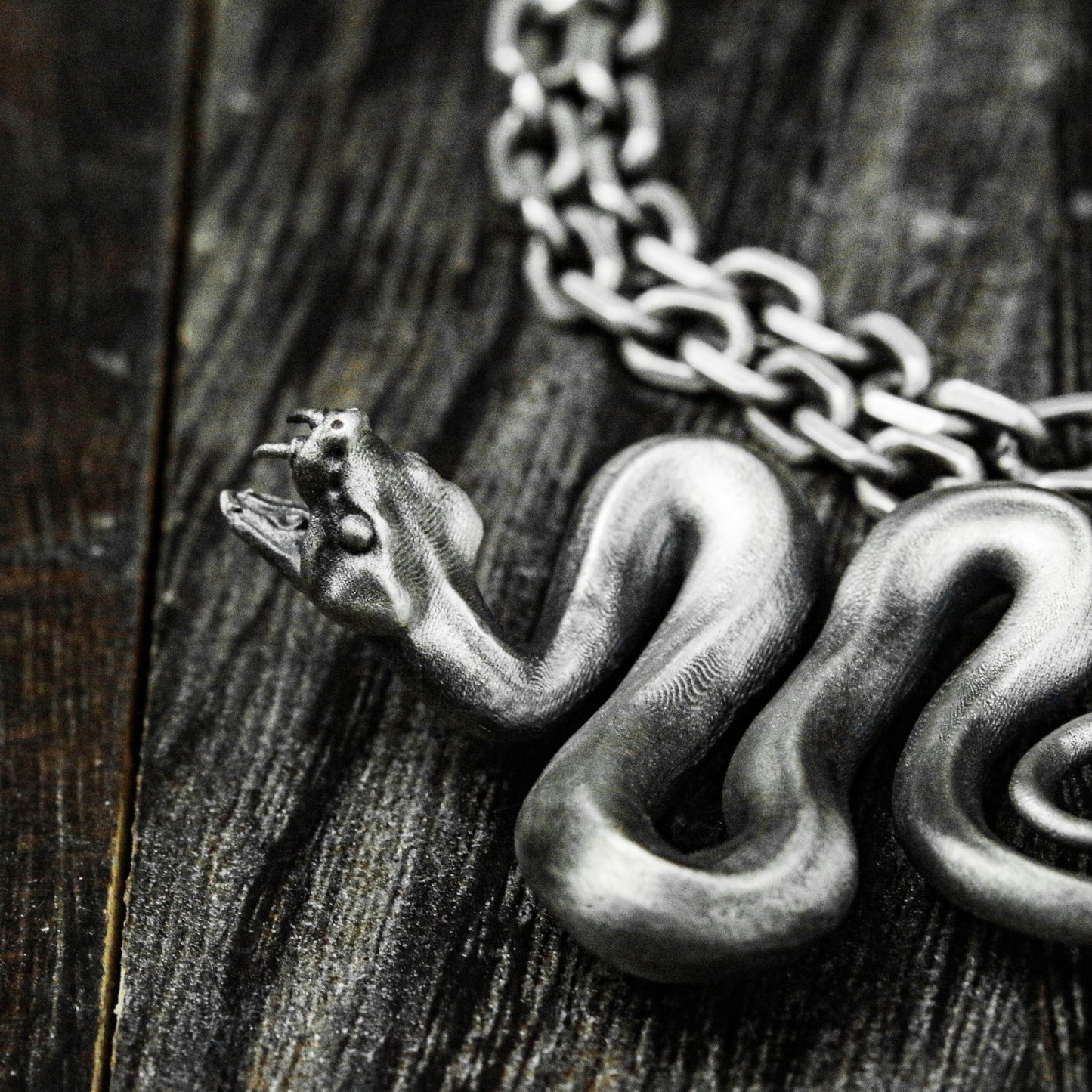 Silver Snake Necklace, Beautiful Snake Pendant, Vintage Handmade, Chain Necklace, Snake Necklace, Wildlife Pendant, Men's Accessories.