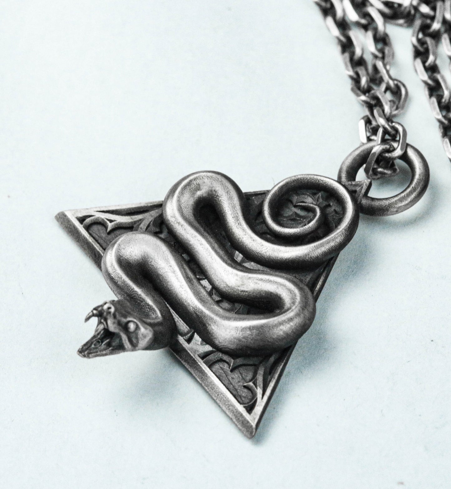 Silver Snake Necklaces - Beautiful Snake Pendants - Chain Necklaces - Snake Necklaces - Wildlife Pendants - Men's Accessories.