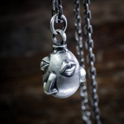 Overlord's Egg 925 Silver Pendant Necklace-Legend of Sword Style Beihe Wright-Handmade Solid Silver Pendant Gift Necklace