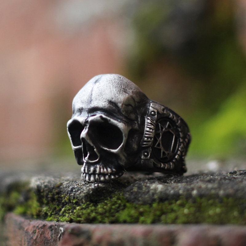 Pirate Skull 925 Silver Ring, Totem Skull Ring, Nautical Gothic Personality Gift-Craftsman made